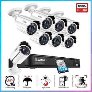 ZOSI H.265+ 5MP Lite 8CH Wired DVR 2MP Security CCTV Camera System 80ft IR Night - Picture 1 of 22