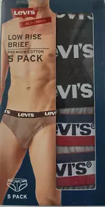 Levi's Briefs Underwear Medium 32/34 Mens 5 Pack Low Rise Premium Cotton Comfort - Picture 1 of 8
