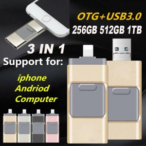 1TB 512GB 3 in 1 OTG USB i Flash Drive Speicher Stick U Disk für IOS Android PC - Bild 1 von 14