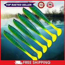 6 piezas de accesorios de pesca multifuncionales de cola en T suave artificial de 9 cm (verde)