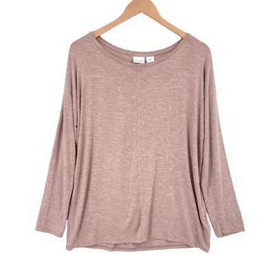 Kenar T Shirt Top Womens Large Pink Knit Modal Long Sleeve Round Neck Pullover - Image 1 of 4