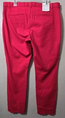 Gap Womens Skinny Ankle Embroidered Mid Rise Stretch Pants Size 16 Pink - Image 1 of 4