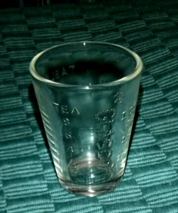 Vintage GLASCO Embossed Glass Measuring Cup 1 OZ  30 ML Shot Glass NO SPOUT - Picture 1 of 3