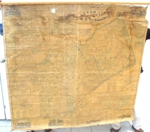 Mapa CONDADOS UNIDOS LEEDS & GRENVILLE por Walling 1861 raro mapa de Canadá 5 pies x 5 pies - Imagen 1 de 5