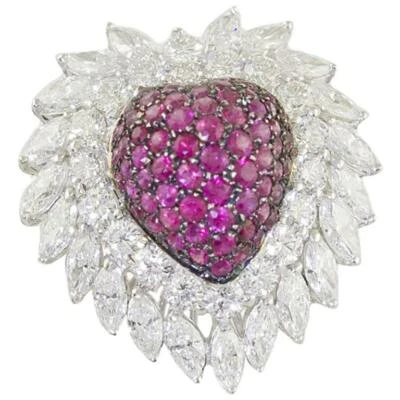 Heart Fashion Women's Ring In Pure 925 Silver Mounted With Simulated Sapphire - Image 1 of 4