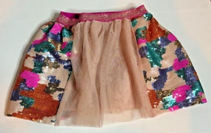 Target Cat & Jack Tulle Sequined Pink Printed Sparkly Pull-On Tutu Skirt XS 4/5 - Picture 1 of 3