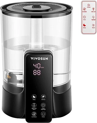 VIVOSUN Air Humidifier,6L 2-in-1 Top Fill Cool & Warm Mist Ultrasonic Humidifier