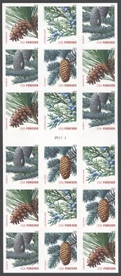 2010 US Scott #4485b Holiday Evergreens Forever Stamps Booklet Pane of 18, MNH - Image 1 of 2