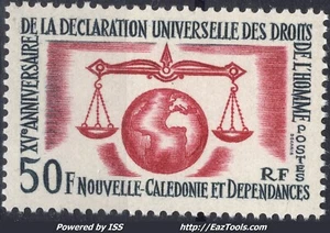 NOUVELLE CALEDONIE DECLARATION DROITS DE L'HOMME N° 313 NEUF ** SANS CHARNIERE - Picture 1 of 2