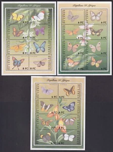 F-EX54168 CONGO MNH 2001 MARIPOSAS PAPILLONES MARIPOSAS INSECTOS 3 HOJAS. - Imagen 1 de 1