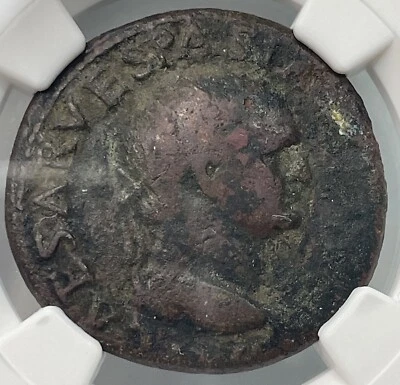 Roman Empire Vespasian AE Dupondius AD 69-79 NGC VG - Image 1 of 3