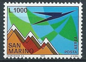 1972 SAN MARINO POSTA AEREA VEDUTA 1000 LIRE MNH ** - ED - Picture 1 of 1