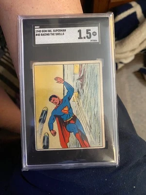 1940 Gum Inc. Superman Card #40 Racing the Shells SGC 1.5 - Image 1 of 3