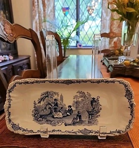 Vtg MASON'S BLUE & WHITE IRONSTONE 10" x 4.5" DISH • ENGLAND - Imagen 1 de 16