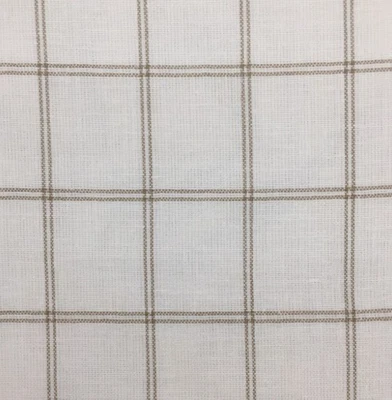 Tela transparente a cuadros blanca y marrón para decoración del hogar por yarda Foto 1 de 4