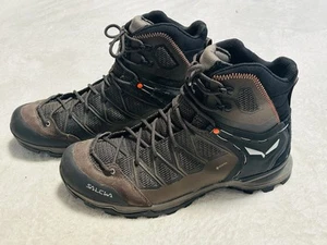 Salewa MS MTN Trainer Lite Mid Gtx Bungee-Cord Black Hiking Boots Mens Size 11.5 - Picture 1 of 10