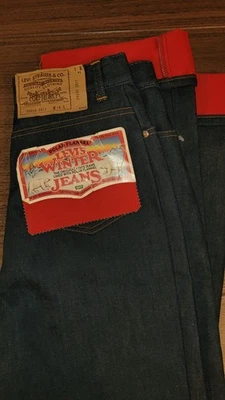 Jeans Levi's Azul Vintage Polar Polar Vellón DEADSTOCK Naranja Pestaña Mujeres 14 Cintura 29 Foto 1 de 4
