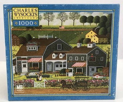 Rompecabezas Charles Wysocki Pradera Flores de Viento Arte 1000 Piezas Caja Azul MB Foto 1 de 4