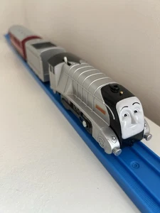 Tomy SPENCER & TENDER & Carriage Trackmaster Motorised Train In Sliver - Picture 1 of 10