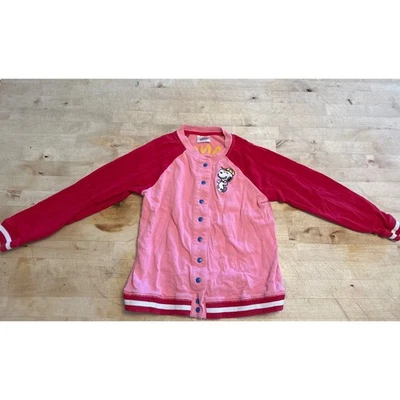 Hanna Andersson Peanuts Kids Jacket 140 Pink Red Long Sleeve Baseball - Image 1 of 4