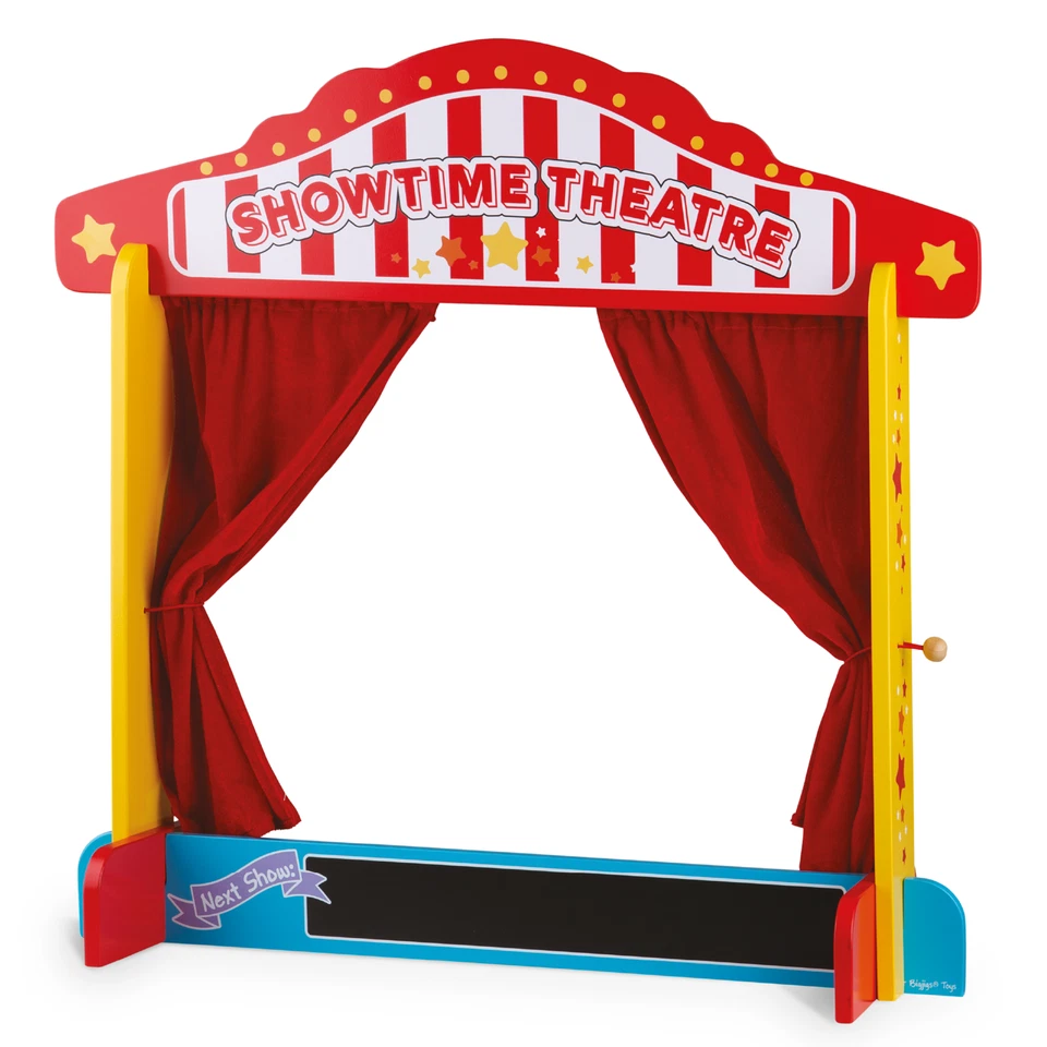 Bigjigs Toys Wooden Tabletop Puppet Theatre | Toy Stage for Story Telling - Image 1 of 4