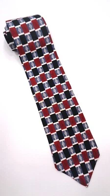 COLECCIÓN CÓCTEL Corbata Hombre 100% Seda Diseñador Cerveza Rojo/Azul/Negro Usada en Excelente Condición Foto 1 de 4