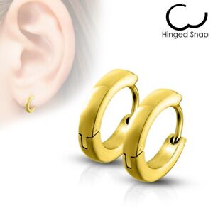 316L Stainless Steel 3mm Thin Simple Huggie Hoop Earrings (Choose Color)