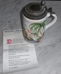 könig brauerei bier walzen jahres krug fayence um 1780 REPLIK top deko alt 1988 - Picture 1 of 12