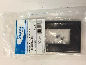 Lot of 9 - faceplate, decorex 1-gang black P/N IC107DFSBK - Picture 1 of 2