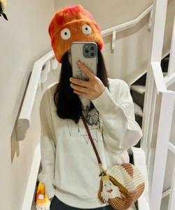 Mohair Flame Gradient Knitted Hat with Big Eye Howl's Moving Castle's Calcifer - Picture 1 of 13