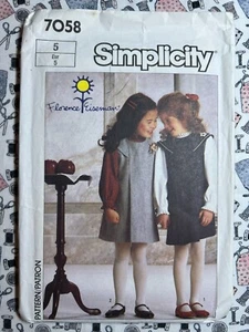 Simplicity Sewing Pattern 7058 Child's Jumper & Blouse Size 5 Cut Complete - Picture 1 of 3