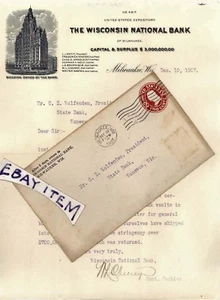 1907 Milwaukee Wisconsin NATIONAL BANK letterhead PETIT KASTEN ARNOLD BOURNIQUE - Picture 1 of 1