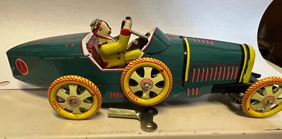 Litografía de hojalata Schylling Bugatti T-35 Racer con motor de cuerda de llave Foto 1 de 4