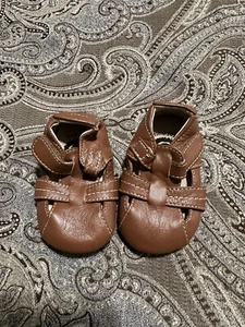 Livie & Luca Toddler Shoes - Grip Mocha Leather Shoes Boys size 0-6 M Infant - Picture 1 of 4