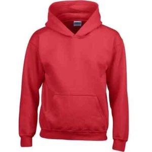 Gildan Youth Unisex Heavy Blend 18500 50/50 Blend Red Hooded Sweatshirt New - Picture 1 of 3