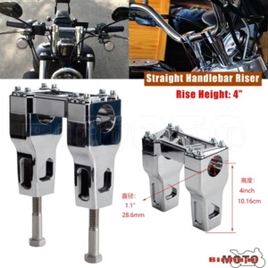 CNC Top Clamp Straight Style Modular Handlebar Risers For Harley FLFB FLSL FXBB - Picture 1 of 11