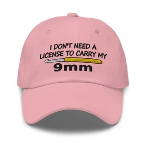 I Don't Need a License to Carry my 9mm Crocheters Baseball Hats for Women - Picture 1 of 20