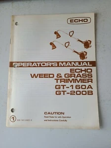 Vintage Echo Weed Grass Trimmer Operator's Manual GT-160A GT-200B Grade B - Picture 1 of 2