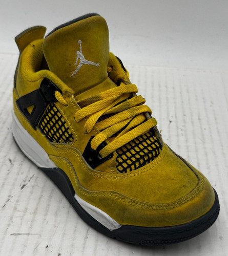 Scarpe stringate Air Jordan 4 retrò bambino 13 giallo nero PS Lightning BQ7669 700