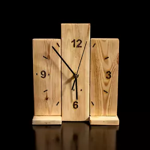 Handmade Reclaimed Wood Rustic Mantel Clock - Picture 1 of 3