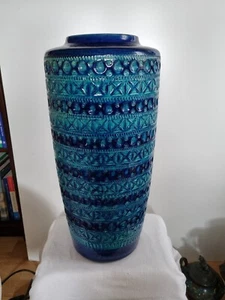 BAY Keramik Vase aquagrün und turkisblau 60´s entwurf Bodo Mans 609 - 50 - Bild 1 von 2