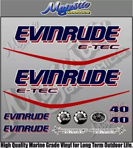 EVINRUDE ETEC - 40hp - OUTBOARD DECALS - Picture 1 of 1