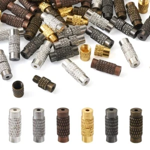 1Box Column Brass Screw Barrel Jewelry End Tips Caps Twist Clasps Connector - Picture 1 of 9