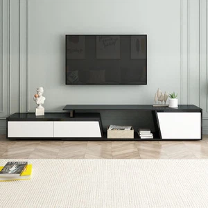 Wood Extendable TV Stand for TVs Up to 100", Entertainment Center w/2 Drawers - Picture 1 of 15