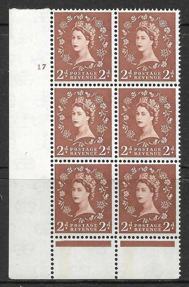 2d Wilding Green Phosphor cyl 17 No Dot perf type B(I/P) UNMOUNTED MINT - Image 1 of 1