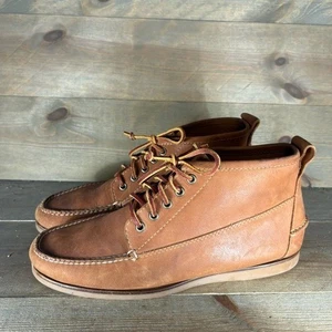 ll bean jackman hombre talla 10.5 zapatos cuero marrón confort chukka botas - Imagen 1 de 8