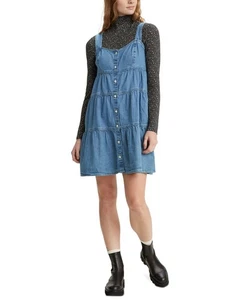 Levi’s Joni Cotton Tiered Denim Dress, Small, Blue - Picture 1 of 1