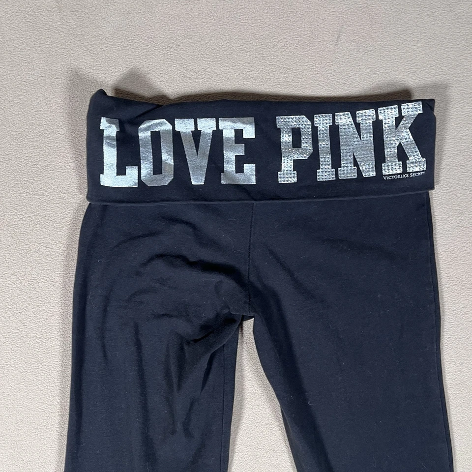 Y2K 水钻打底裤 粉色 Victoria’s Secret 低腰喇叭 尺寸:XS/S — 第 1/4 张图片