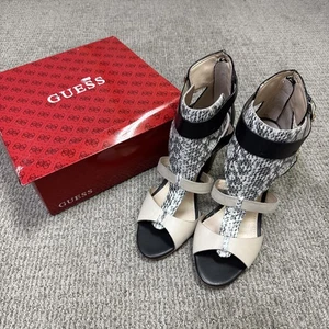 Sandalias Guess Boden Tacón Punta Abierta Cuero Estampado Serpiente Mujer Talla 11 Nuevas - Imagen 1 de 14