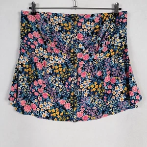 Torrid Röhrentop 1X mehrfarbig Blumen gesmokt Viskose Stretch Schnürung hinten Freizeit - Bild 1 von 8